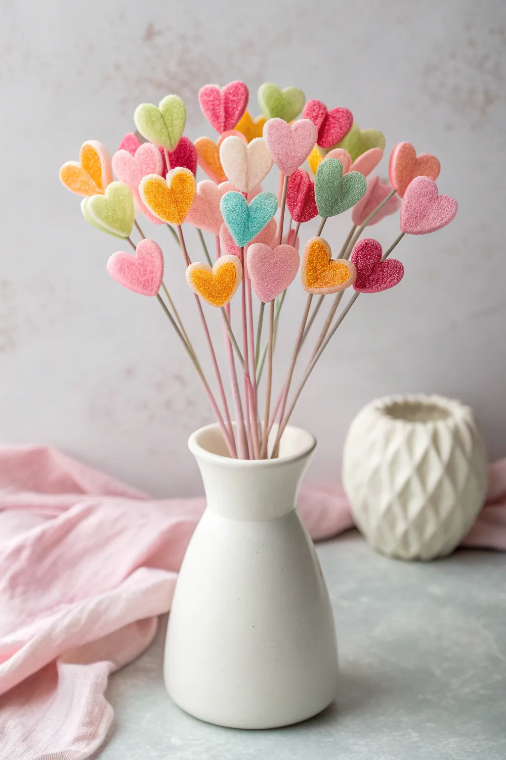 Sweet and Simple: Crafting Candy Heart Flowers for a Touch of Whimsy.