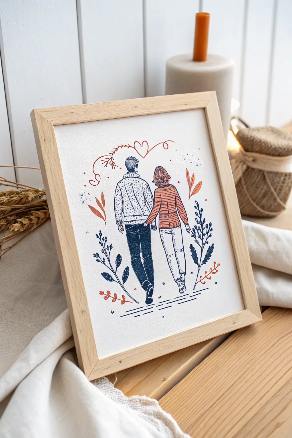 Embrace the beauty of love and connection with minimalist art that speaks to the heart.