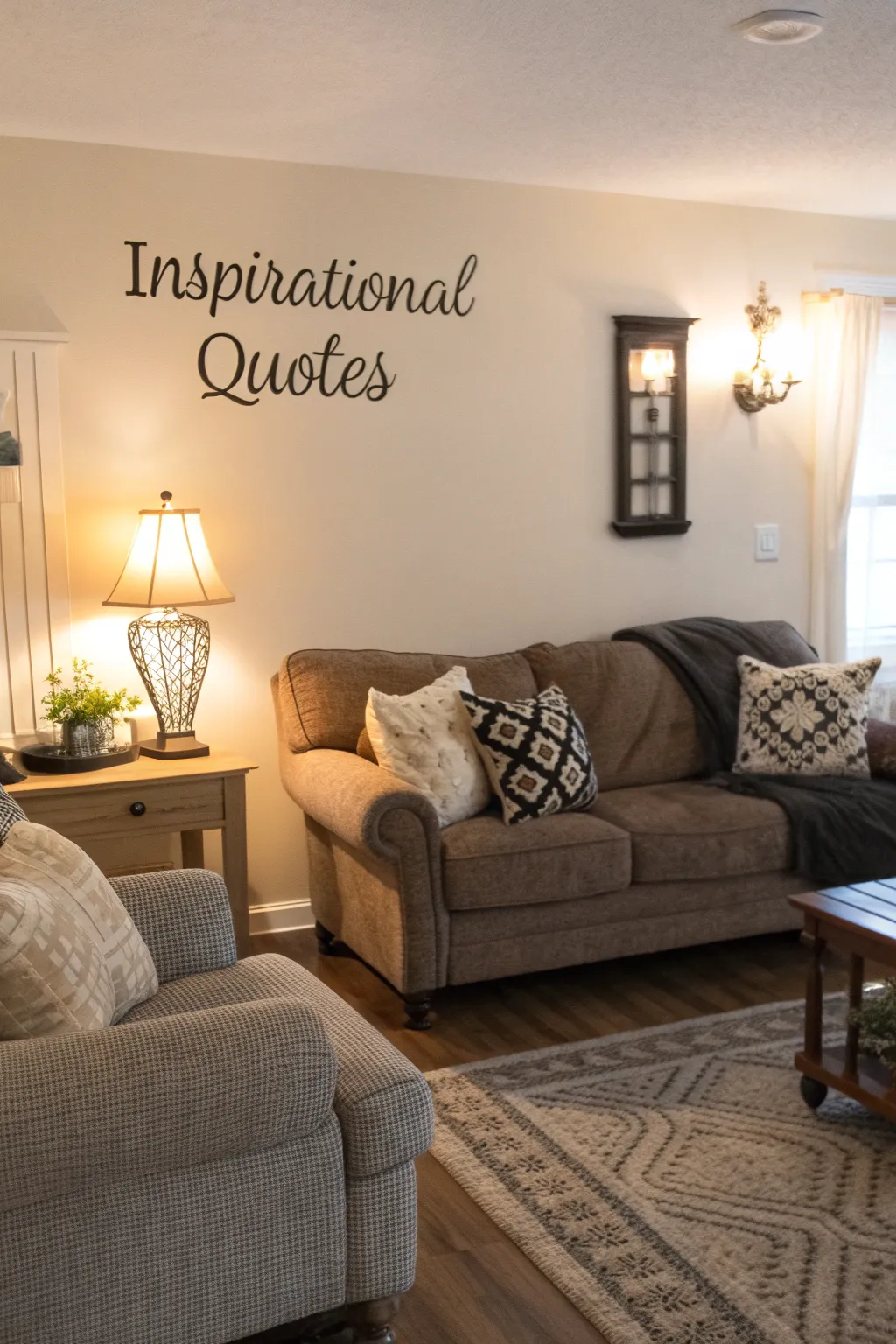 Create a welcoming space with heartfelt quotes.