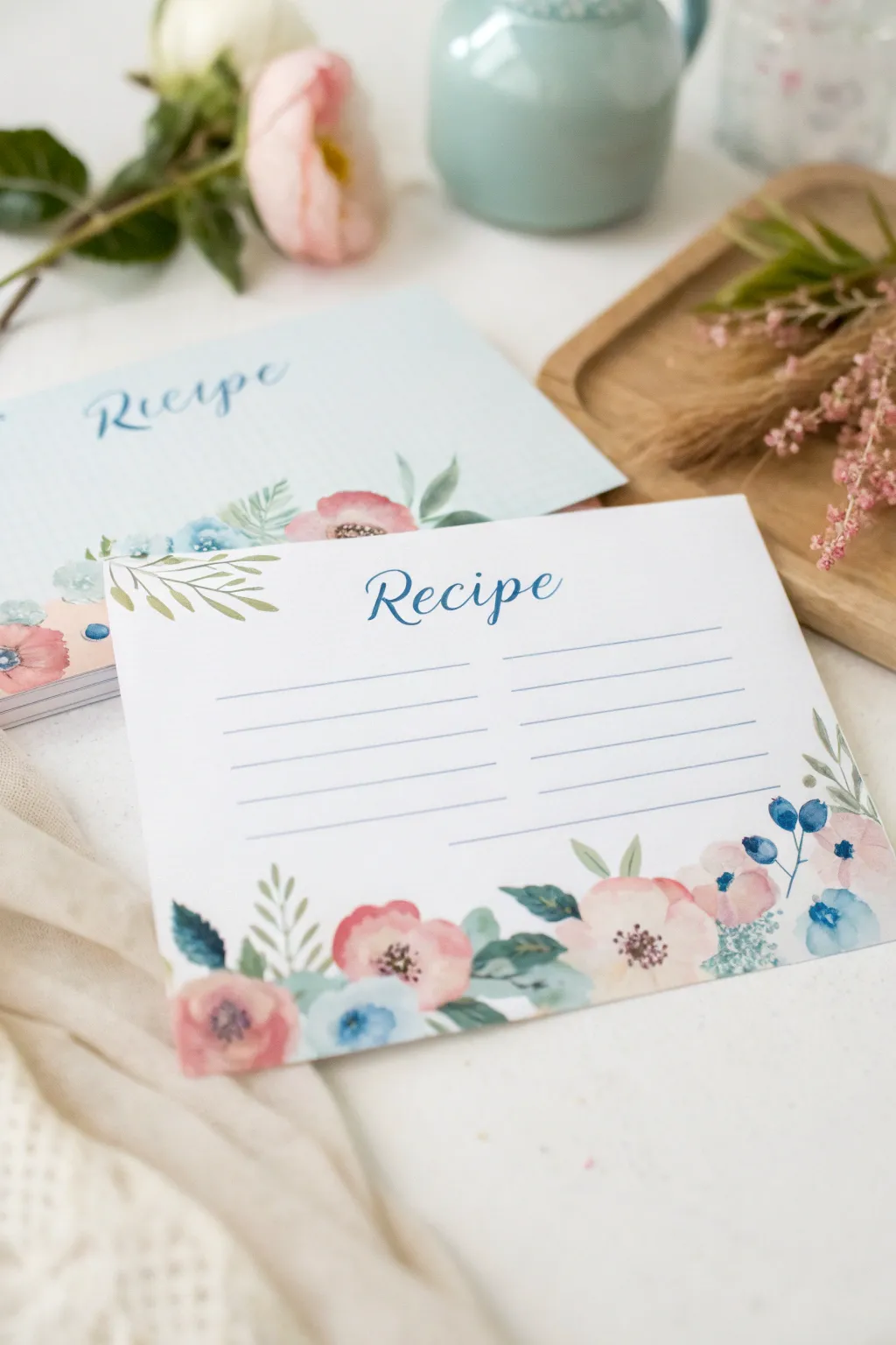 Capture the essence of love and tradition with a handcrafted watercolor recipe card, blending art and cherished memories.