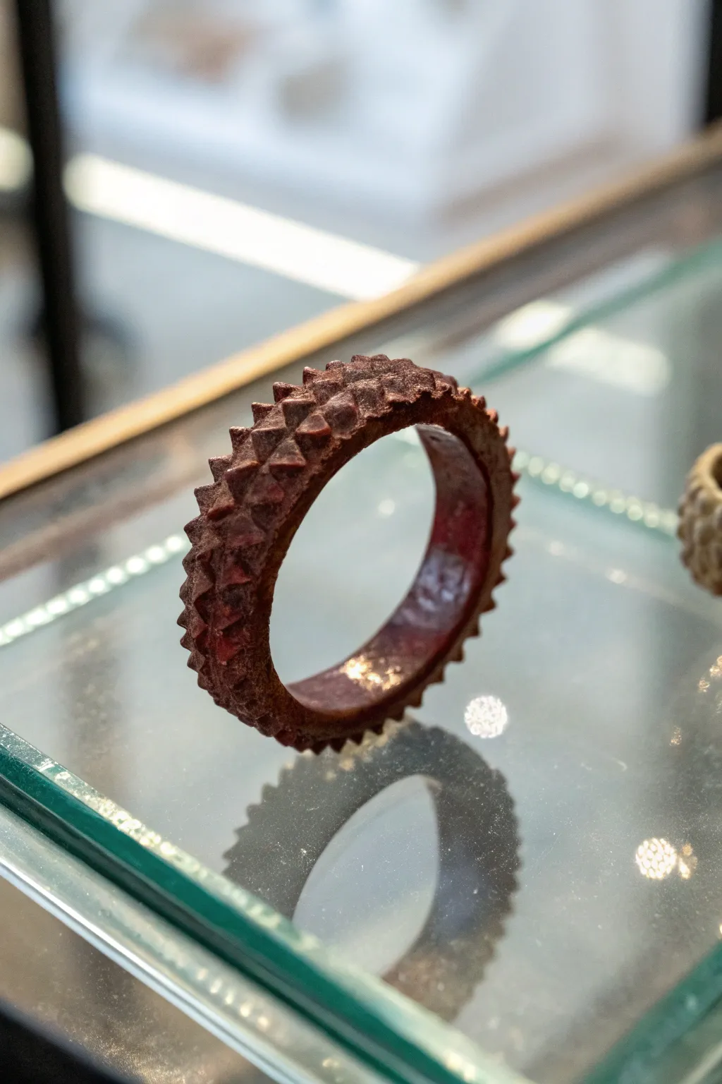 A bold statement ring crafted from wax.