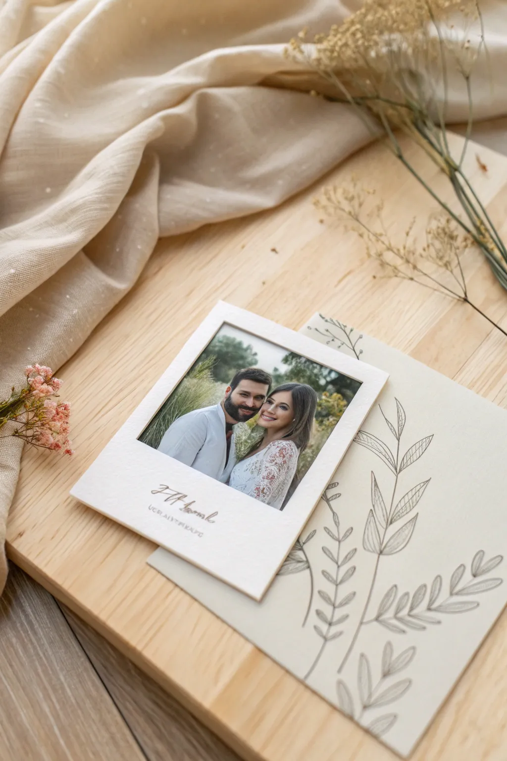 Capture the magic of your love story with a personalized photo montage card—where simplicity meets heartfelt elegance.