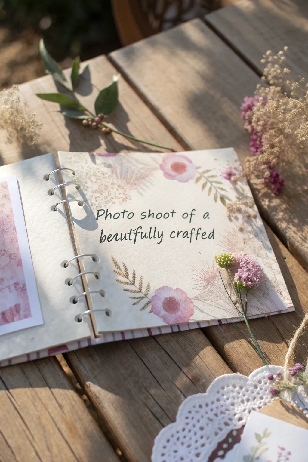 Capture the heart of your wedding scrapbook with sentimental quotes, blending elegance with a touch of bohemian flair.