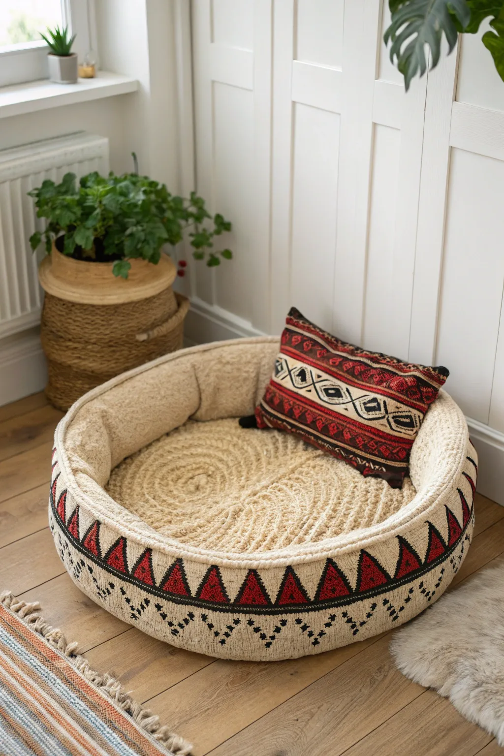 Transform leftover carpet into a chic pet bed your furry friend will adore! 🐾🌿