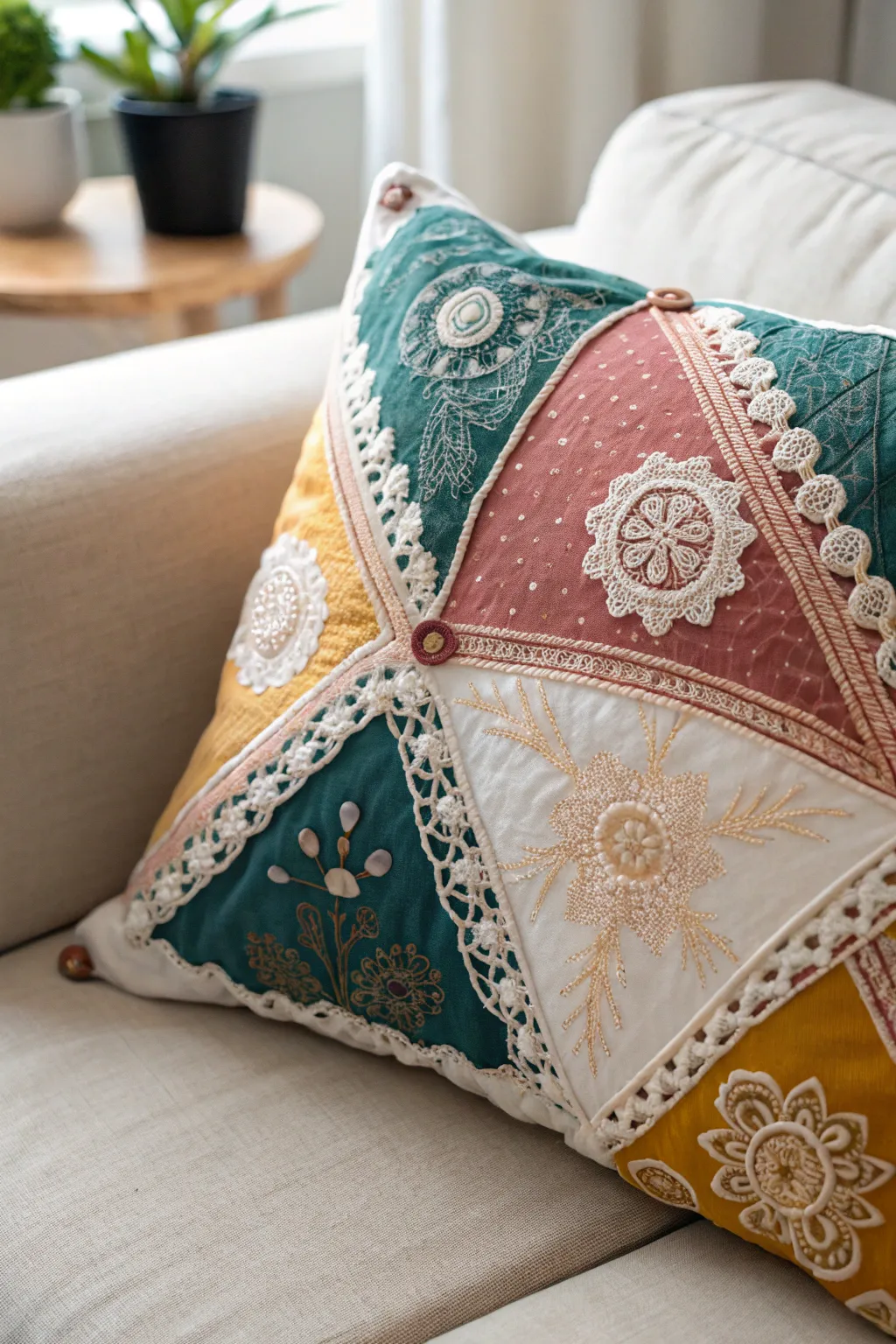 Transform vintage handkerchiefs into charming pillow covers for a touch of nostalgia and style in your home decor.