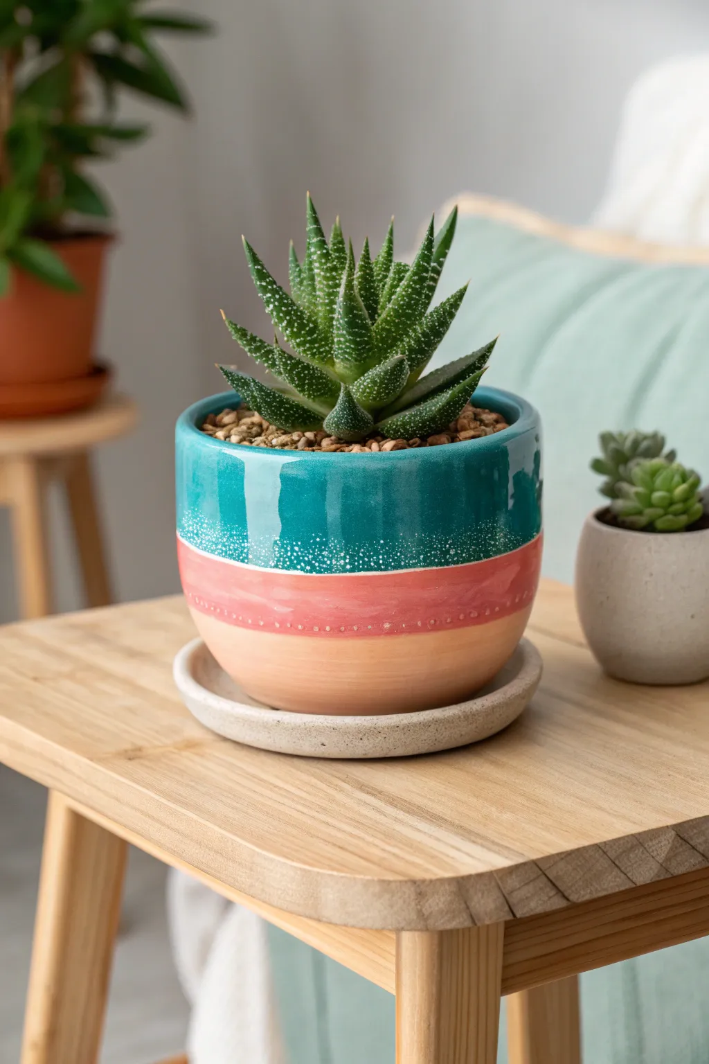 Elevate your plant game with this vibrant, handcrafted ceramic planter—where Scandinavian simplicity meets boho flair.