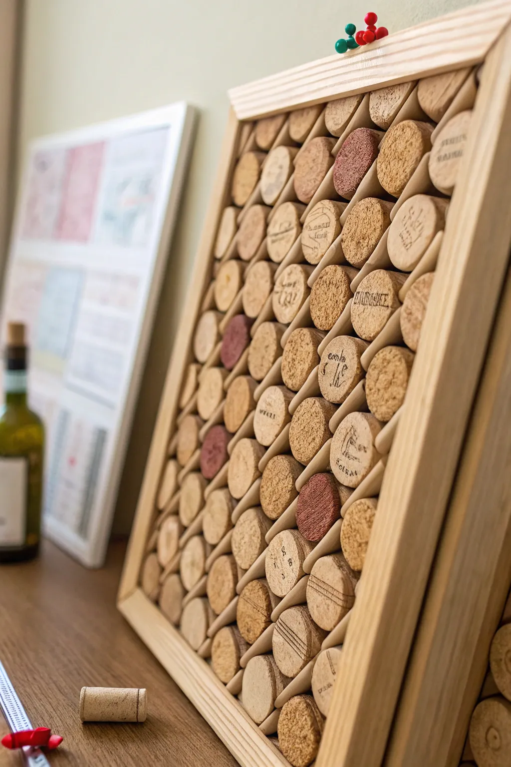 Stylish simplicity meets creativity with this DIY cork bulletin board, a perfect blend of Scandinavian minimalism and boho flair.