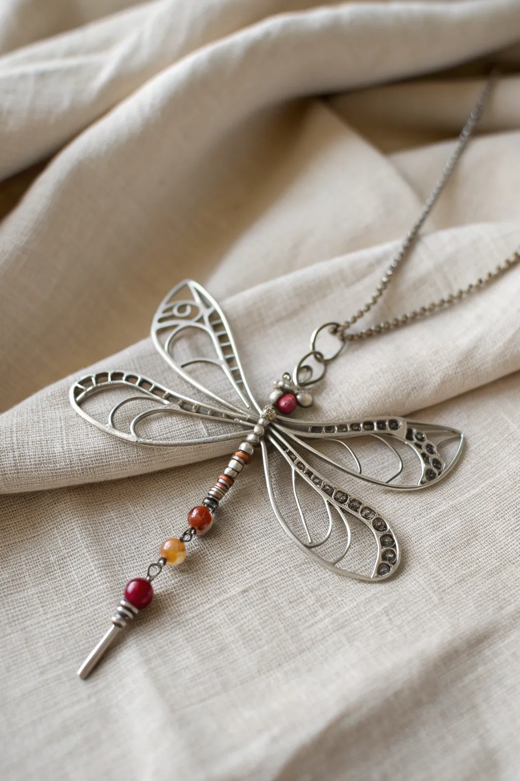 Embrace the elegance of handcrafted beauty with this whimsical wire-wrapped dragonfly pendant, a perfect blend of minimalism and bold creativity.