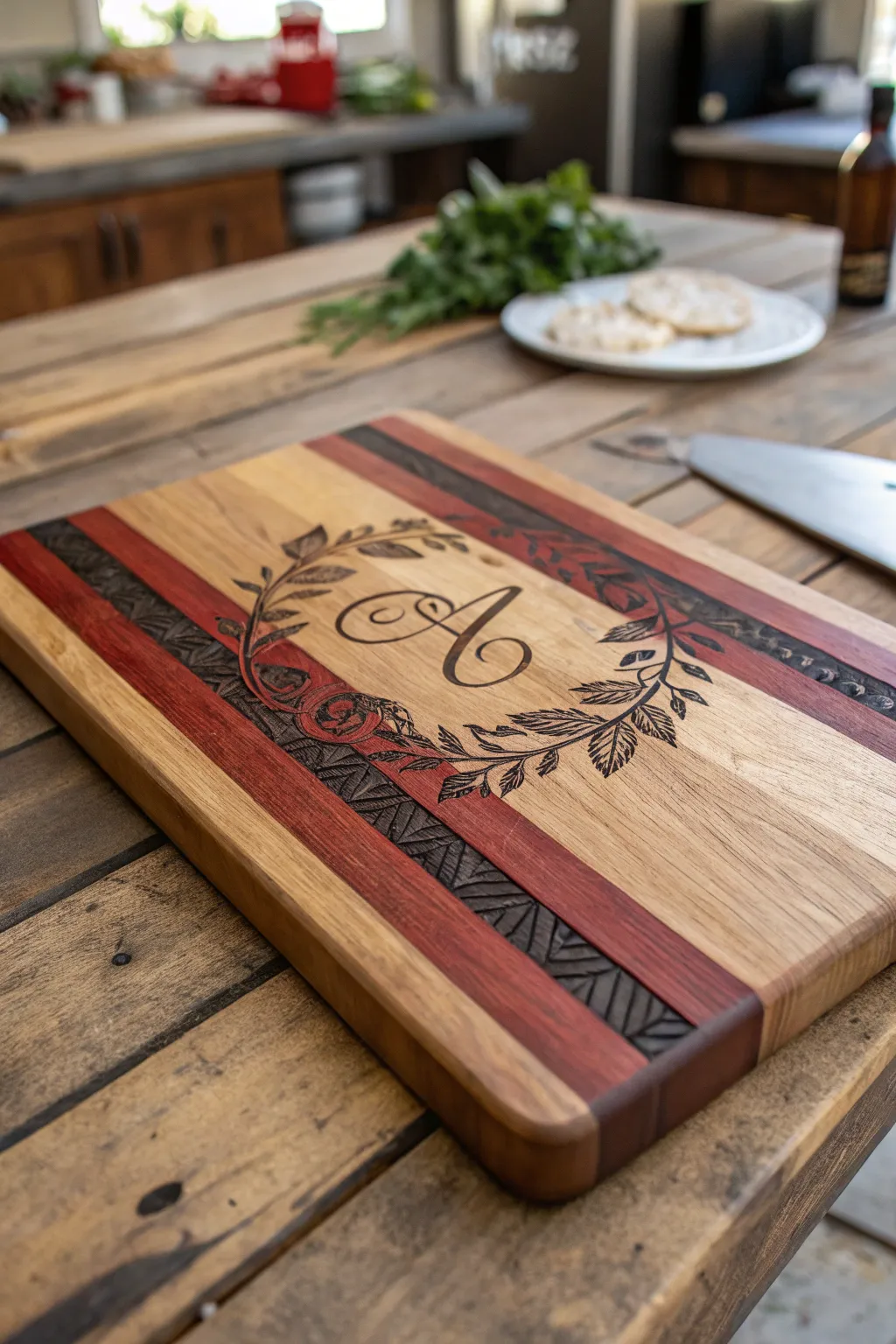 Craftsmanship at its finest: A personalized cutting board that tells your unique story.