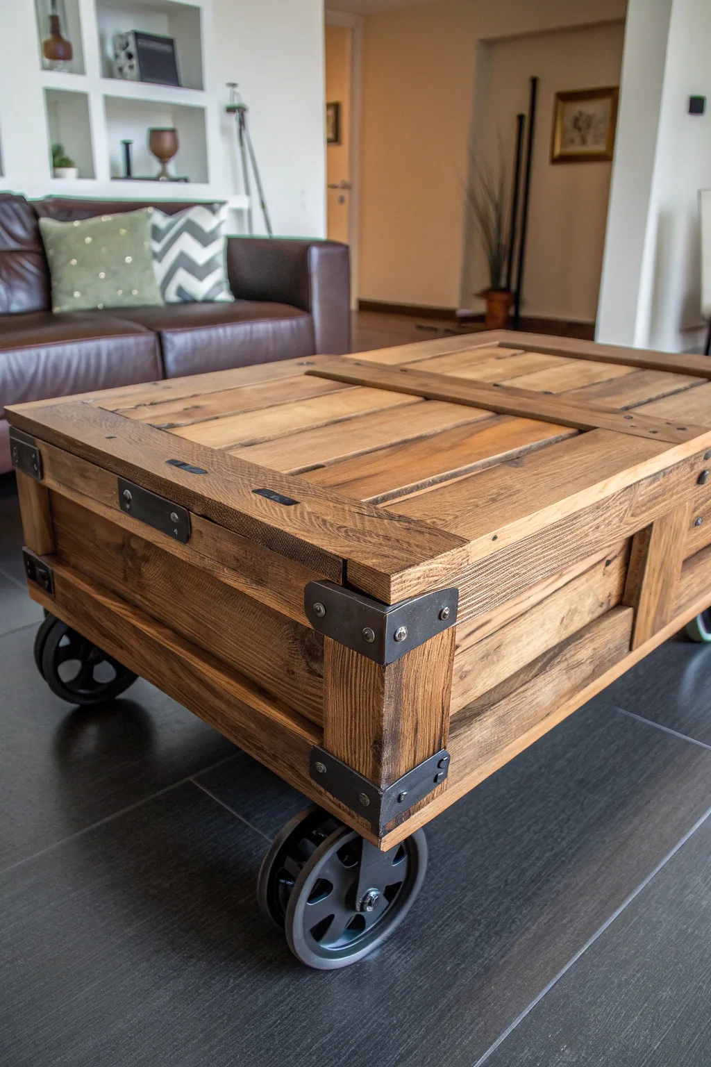 Transform your space with a handcrafted wooden crate coffee table—where style meets functionality.