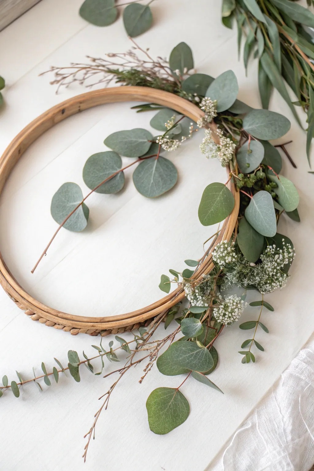 Embrace the beauty of nature with this handcrafted wooden wreath, perfect for adding a touch of boho elegance to any space.