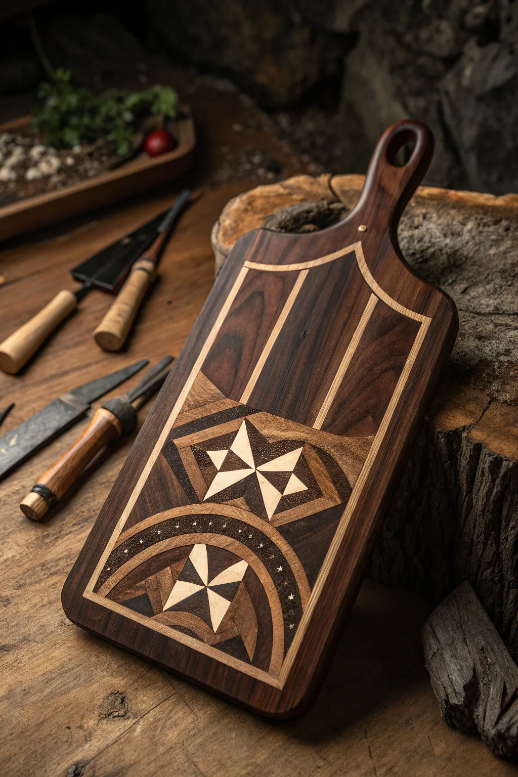 Elevate your gatherings with this uniquely crafted charcuterie board, where artistry meets functionality.