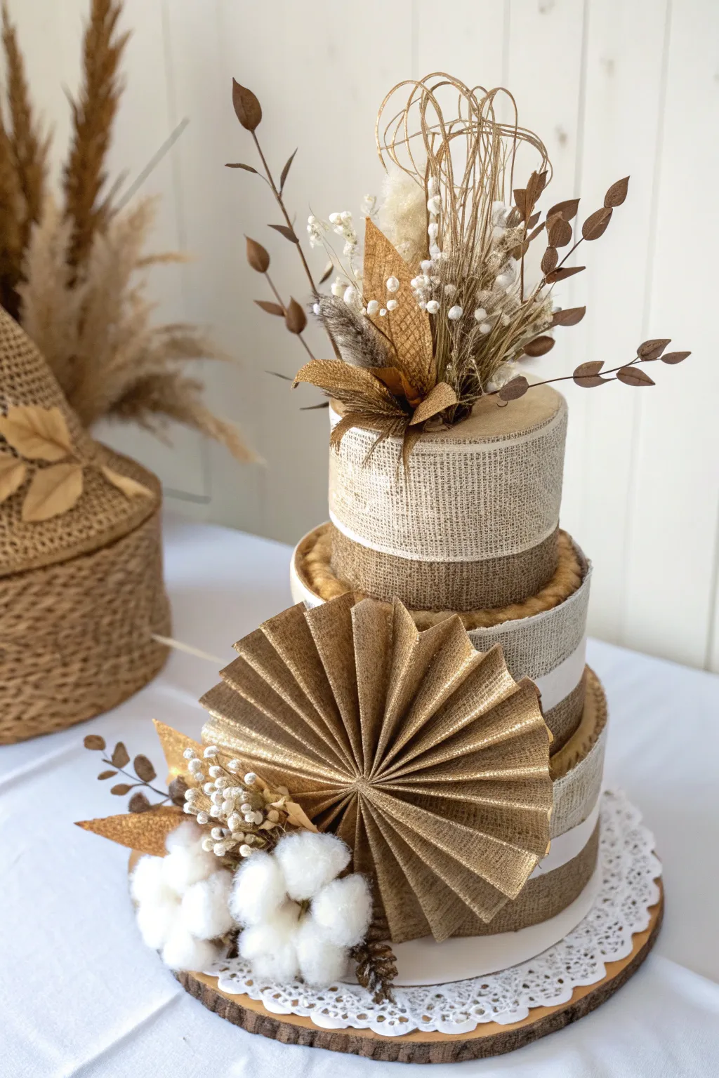 Discover the art of mixed media magic with this stunning 3D collage, where rustic meets modern elegance.