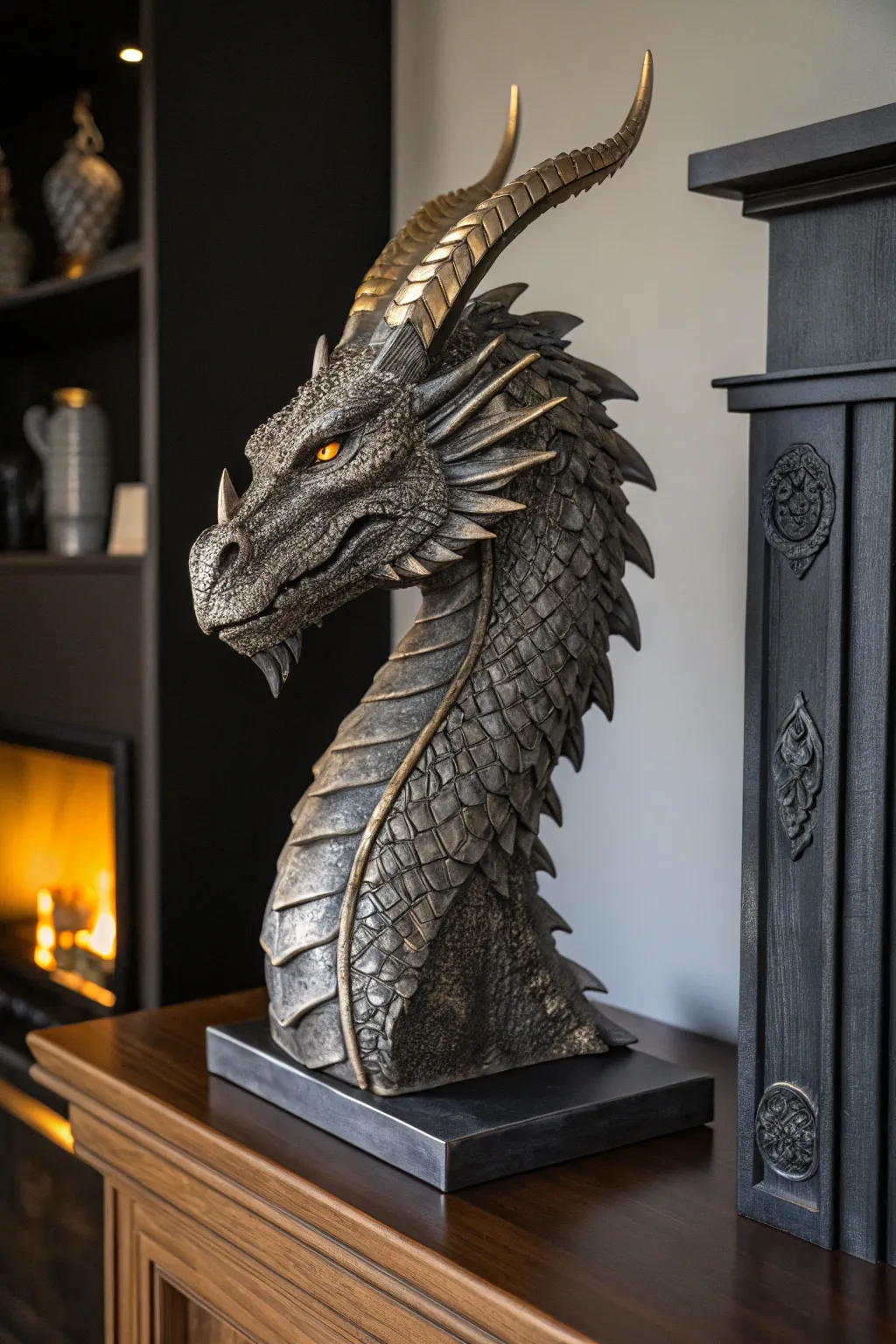 Unleash the mythical allure of a 3D-printed dragon bust, perfect for adding a touch of fantasy to your space.