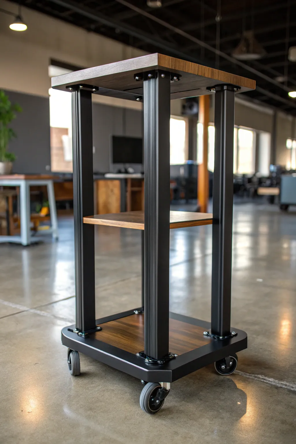 Effortless mobility meets modern design — the ultimate 3D printer stand for adaptable workspaces.