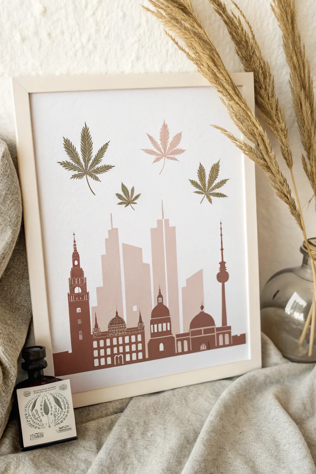 Elevate your space with this unique skyline art, where urban meets nature in minimalist harmony.