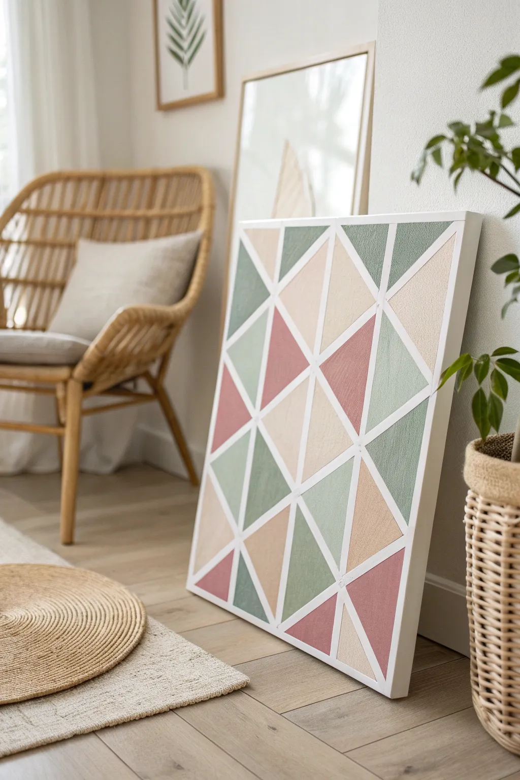 Elevate your space with simple geometric art that speaks volumes in style and simplicity.