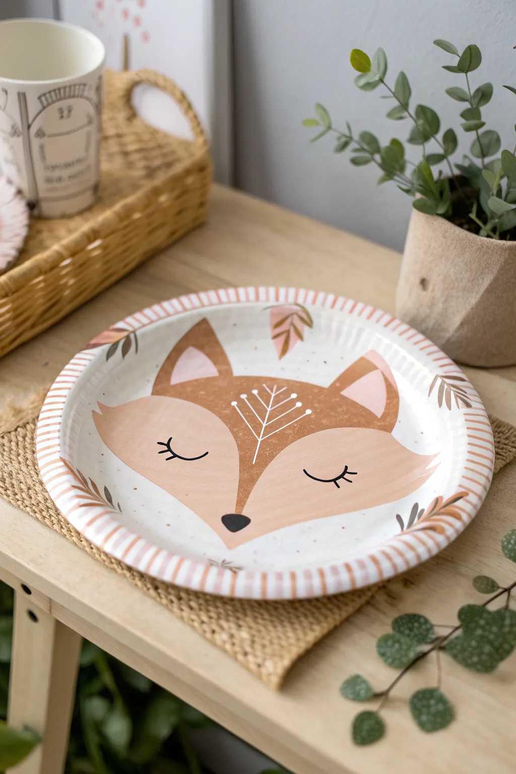 Discover the charm of simplicity with this delightful paper plate fox, where Scandinavian minimalism meets boho creativity.