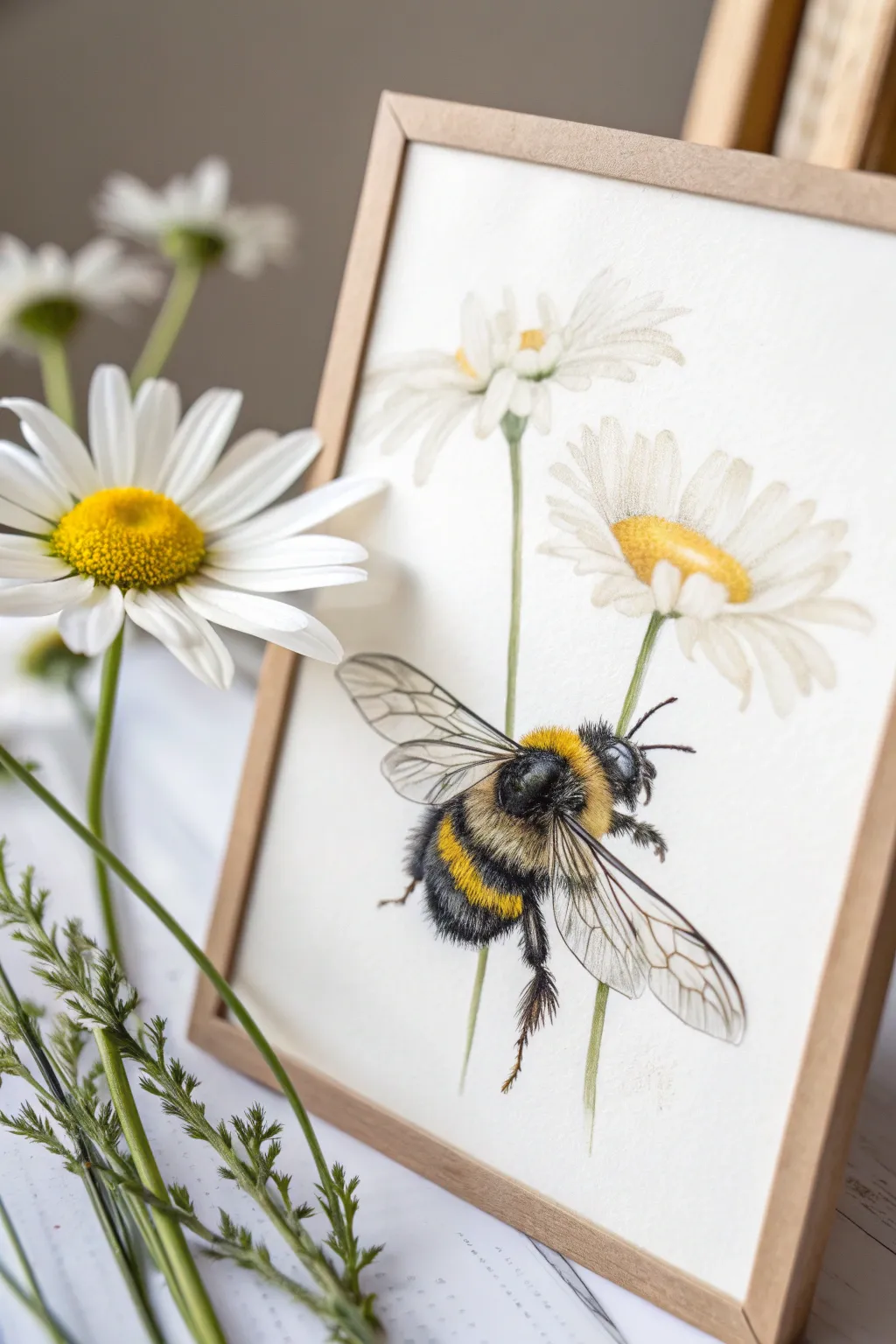 Capture the charm of nature with this minimalist bee drawing, perfect for your spring-inspired art collection.