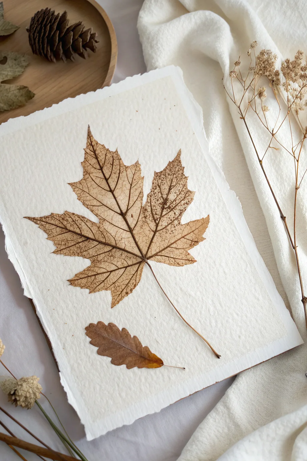 Capture the essence of autumn with elegant leaf prints, a timeless craft celebrating nature's artistry.