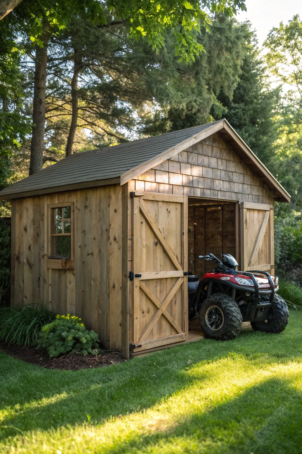 Maximize your outdoor space with a stylish and efficient ATV storage solution.