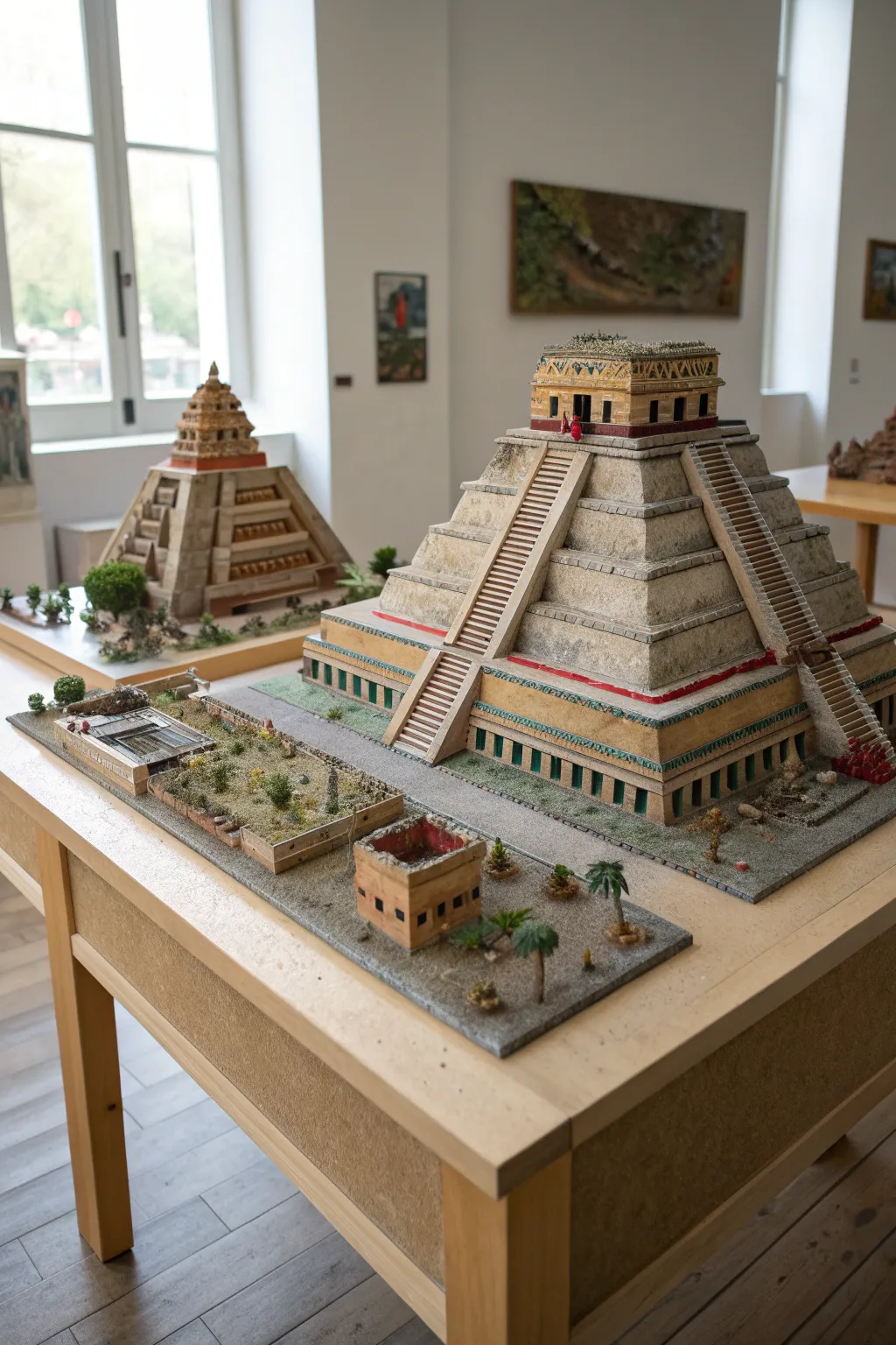 Discover the elegance of history with a sustainable twist: a recycled Aztec city diorama that blends minimalist design with bohemian charm.
