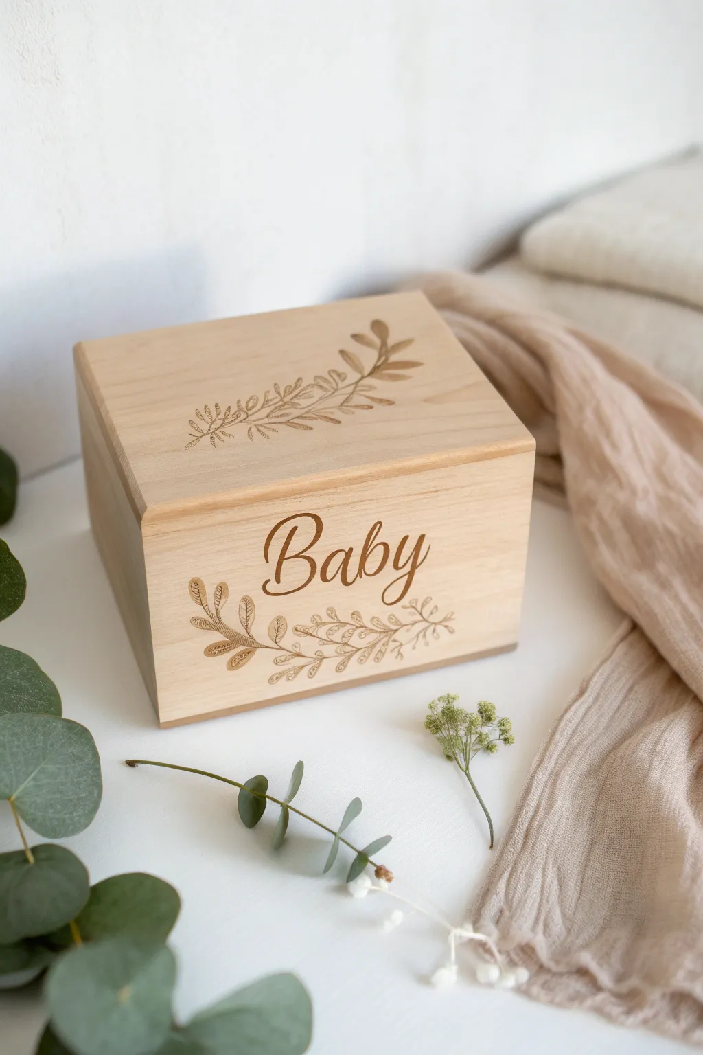 Cherish the moment with a personalized touch: a beautifully crafted name box for your baby shower.