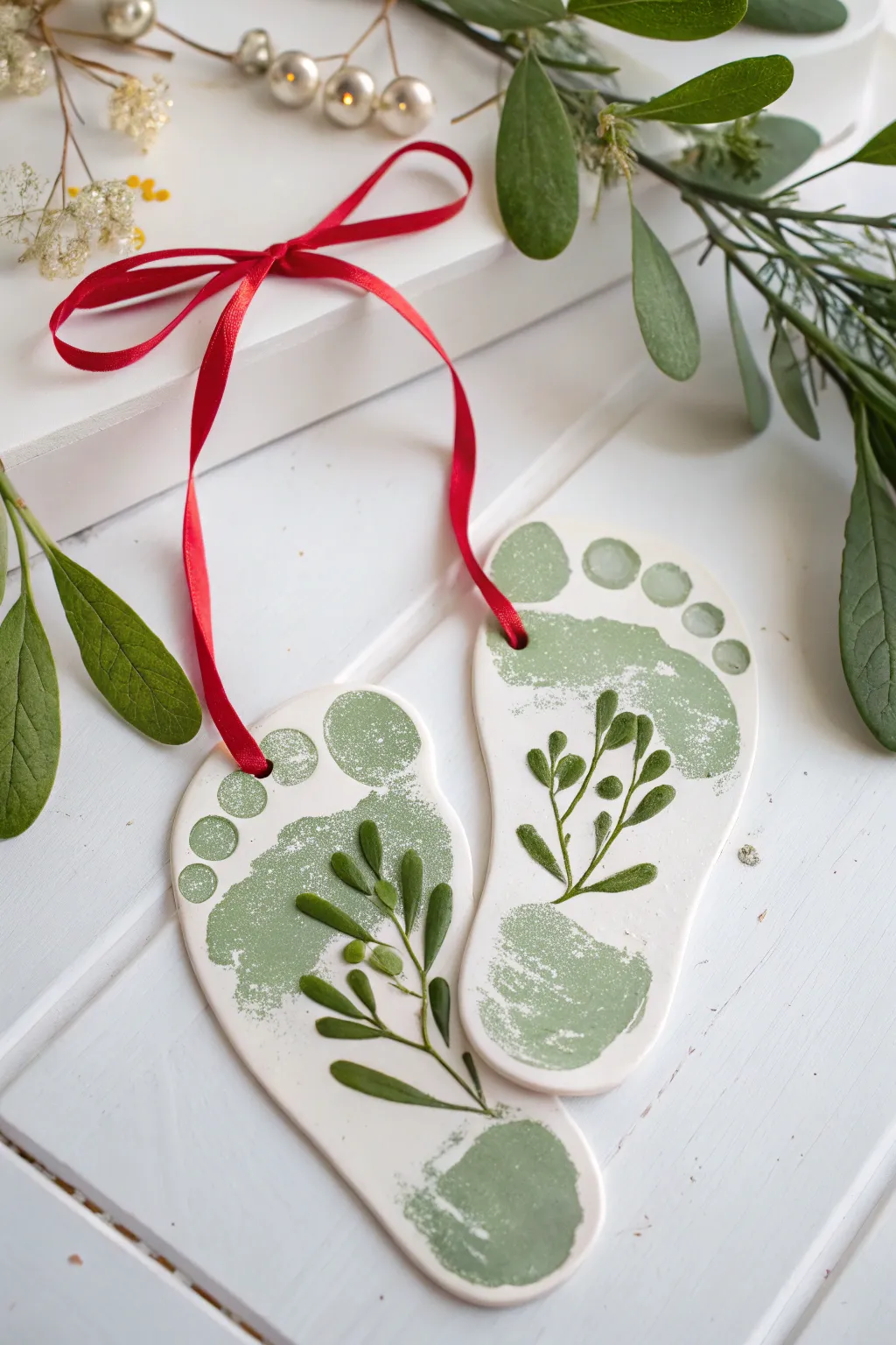 Step into the holiday spirit with this adorable Mistle-Toes craft – where tiny footprints become festive decor!