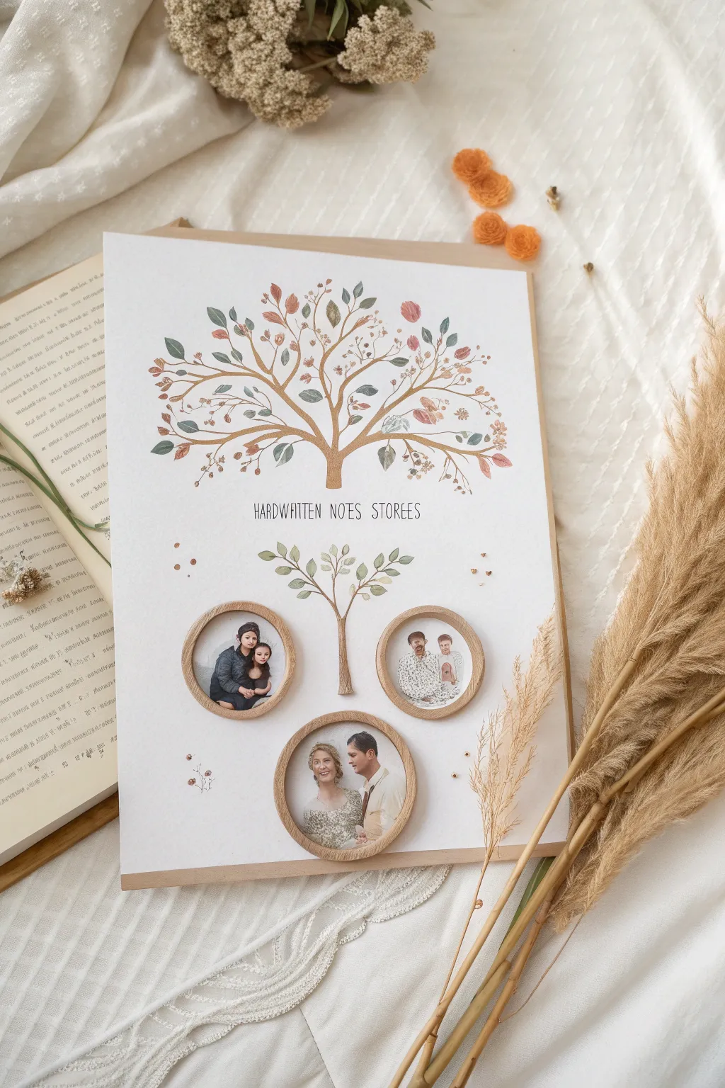 Celebrate your baby's roots with a serene and stylish family tree scrapbook page.