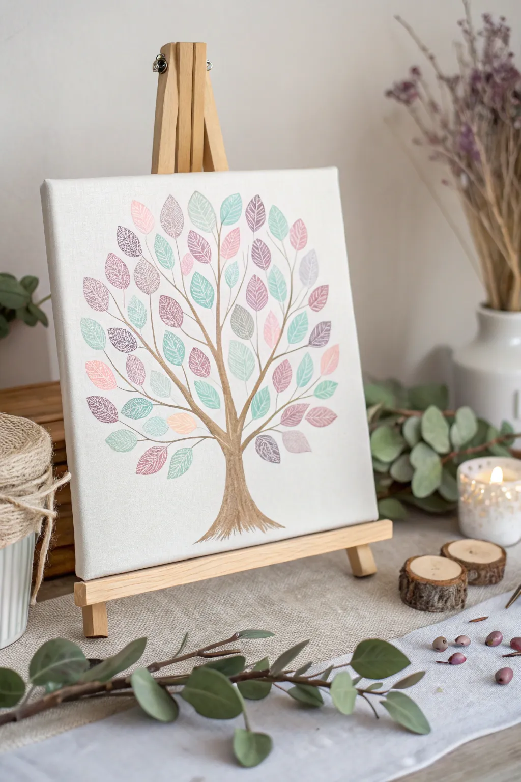 Capture the essence of creativity with this charming fingerprint tree art – perfect for a memorable baby shower activity.