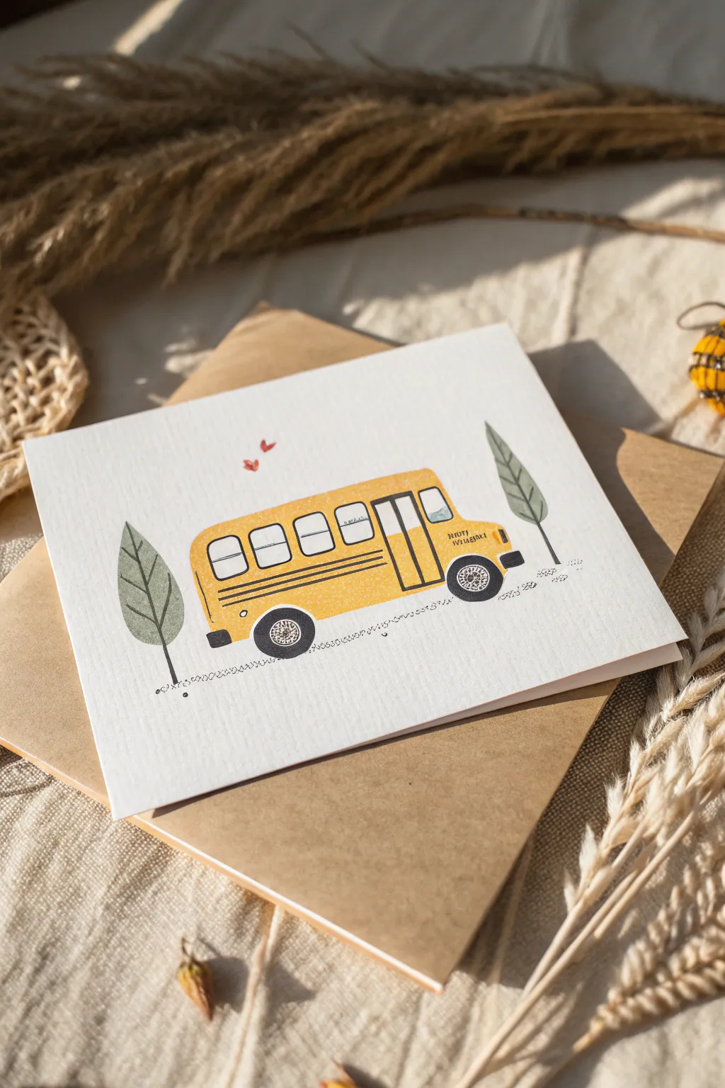 Hop on the back-to-school bus with a touch of minimalist charm!