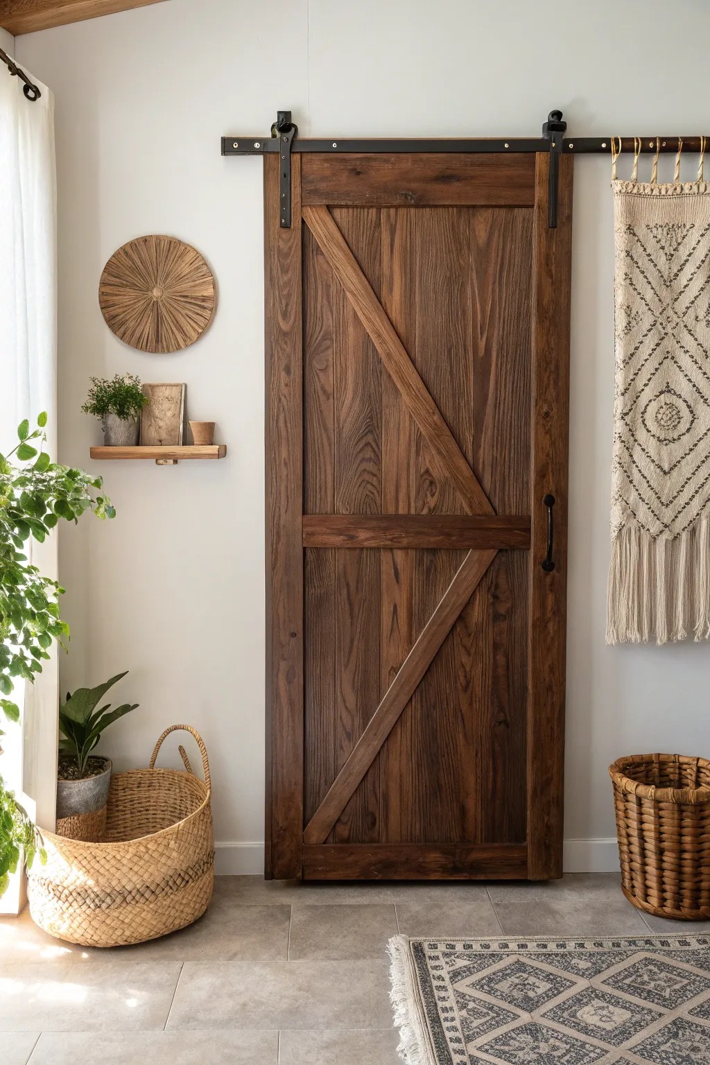 Embrace the elegance of dark walnut for a striking, modern touch in your minimalist space.