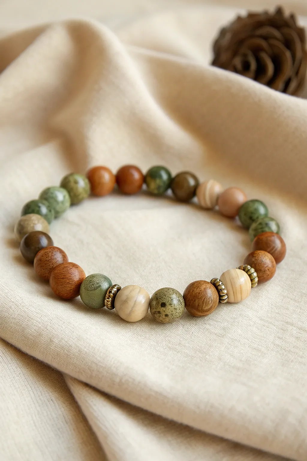 Embrace the serenity of nature with this exquisite bead bracelet, where simplicity meets elegance.