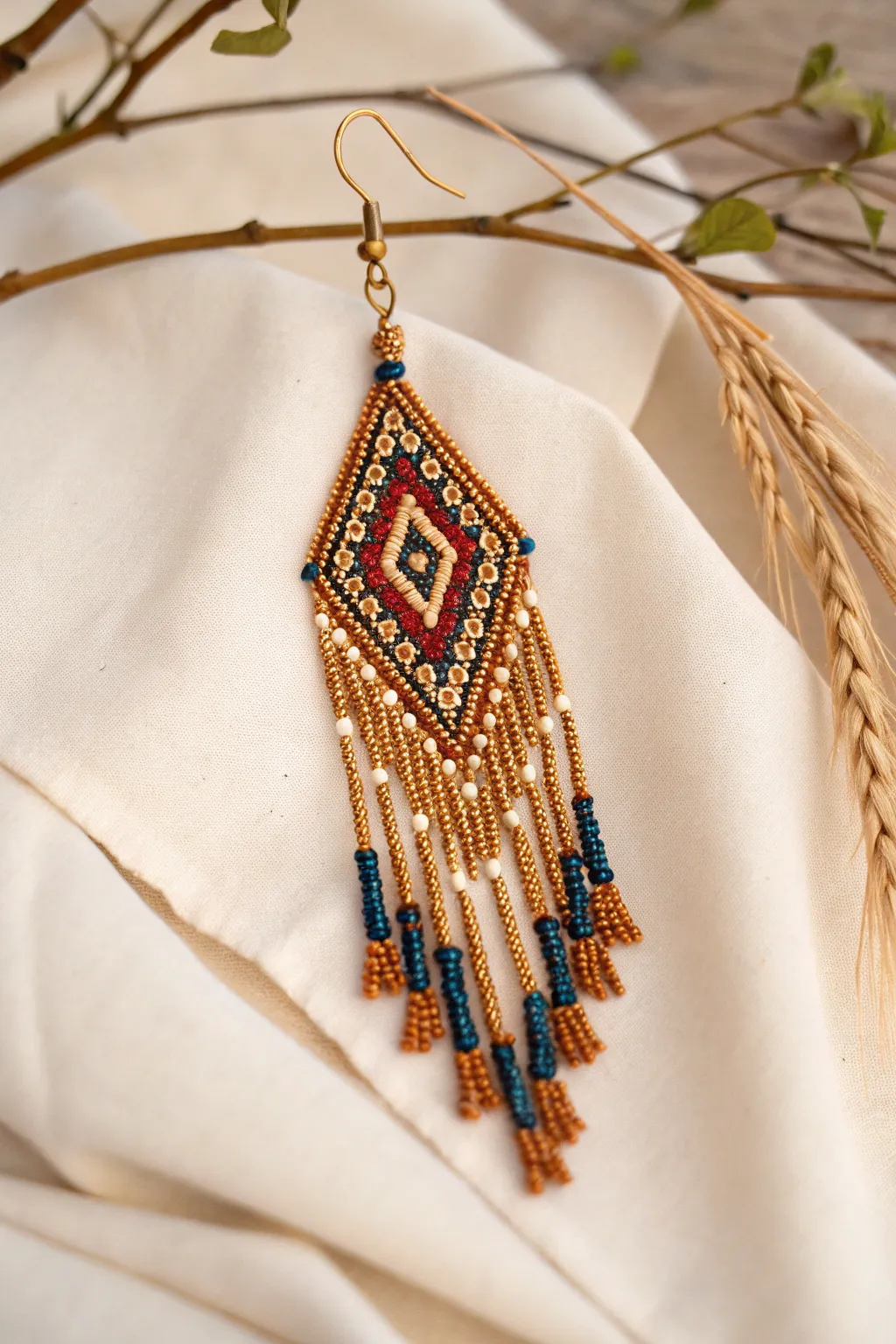 Embrace the elegance of tradition with these Aztec-inspired beaded earrings.
