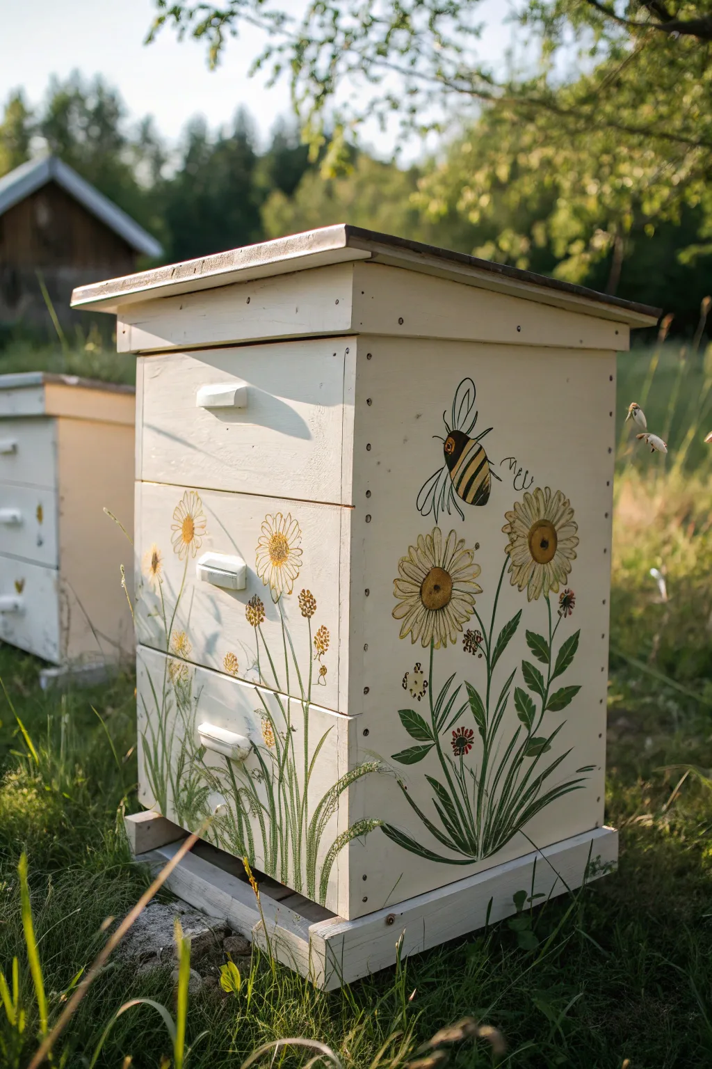 Bring nature to your beehives with serene garden landscapes.
