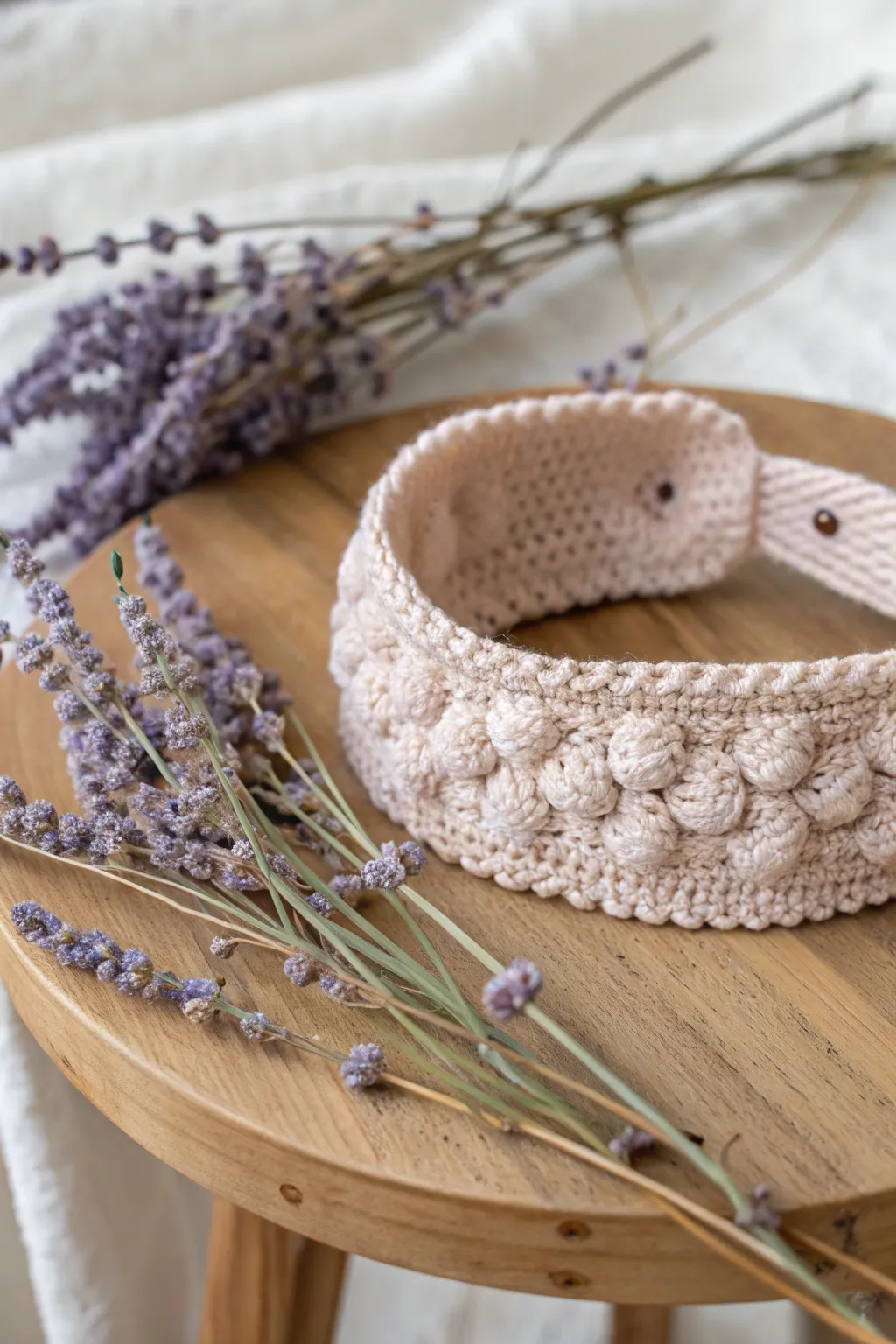 Chic and cozy: Embrace the charm of handmade bobble-stitch headbands. Perfect for any season!