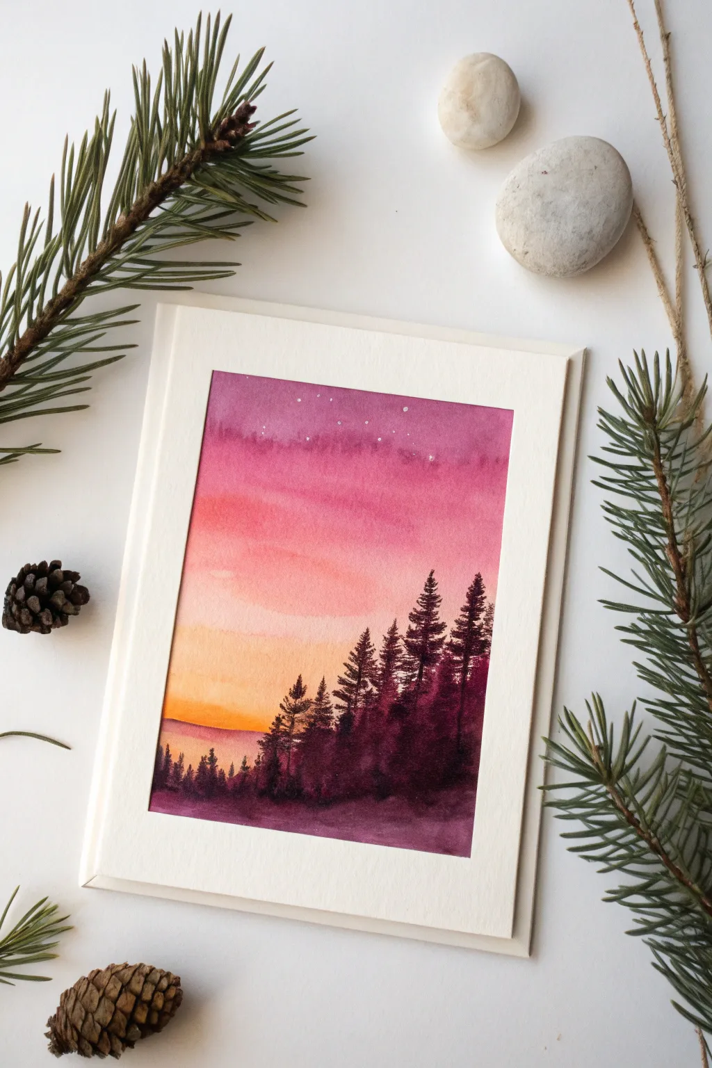Embrace the beauty of simplicity with this serene gradient sky watercolor, a perfect touch of artistry for your minimalist space.