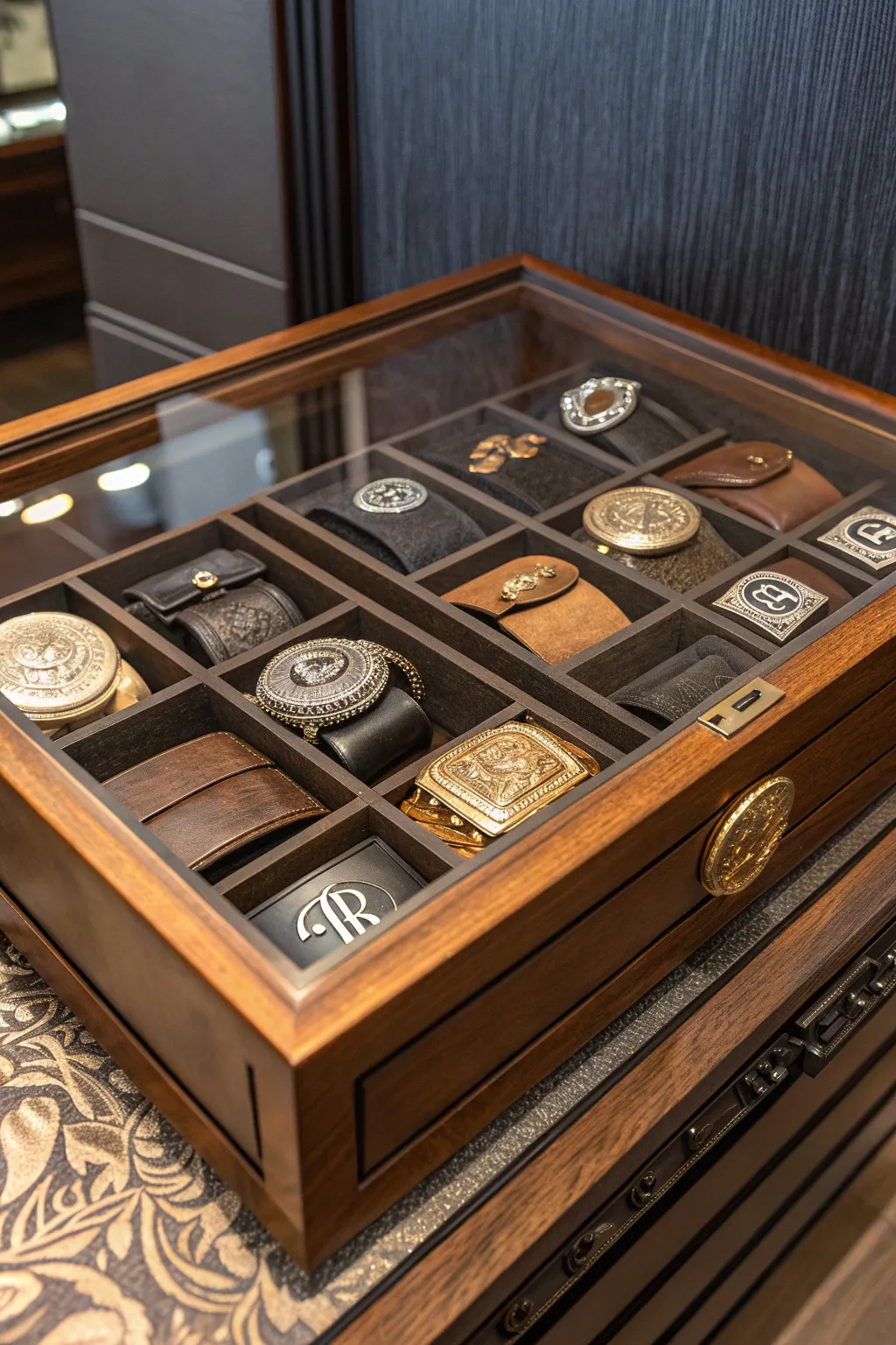 Craft your story with personalized belt buckle displays.