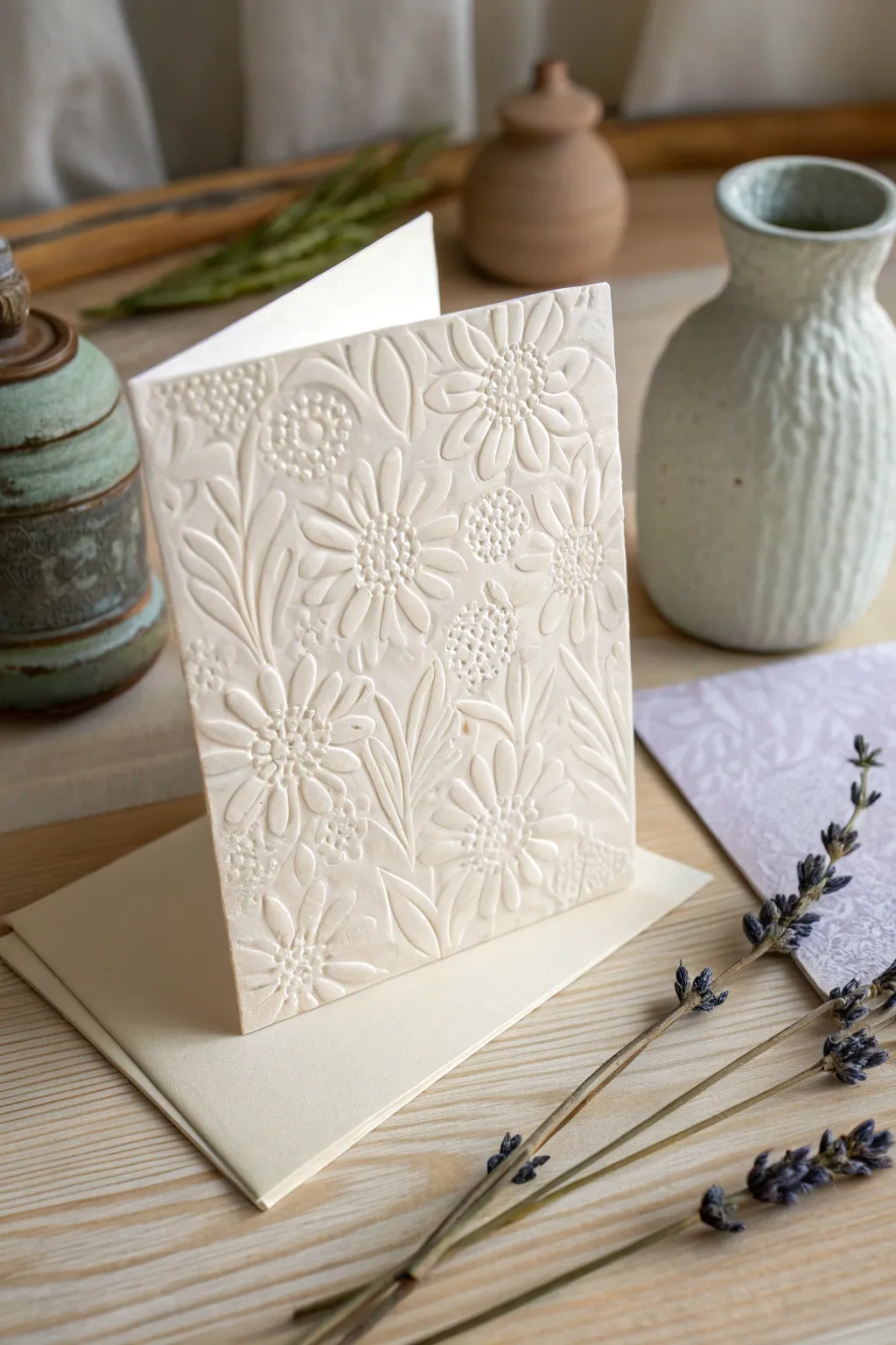 Embossed Elegance: Add a touch of luxury to your best friend's card with this simple yet beautiful design.