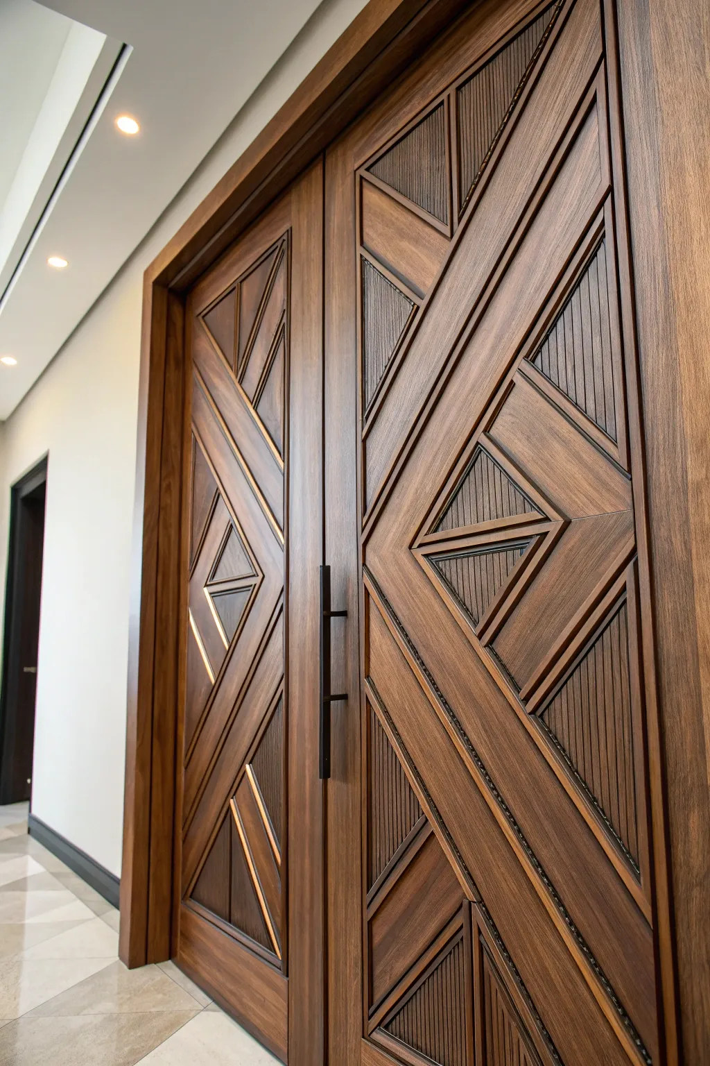 Transform your space with the art of geometric wood trim.