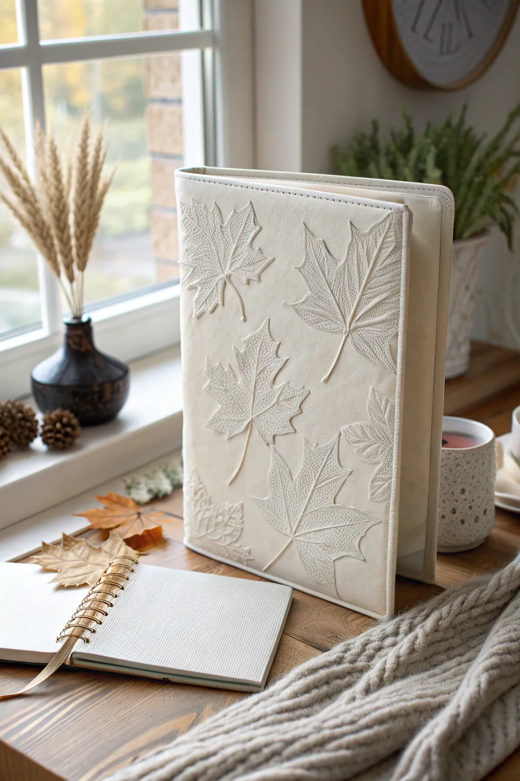 Embrace the season with an elegantly crafted binder cover, where simplicity meets nature's charm.