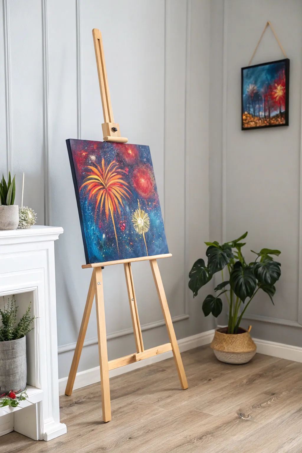 Unleash the energy of celebration with a bold abstract masterpiece. #BirthdayArt #ScandiBoho
