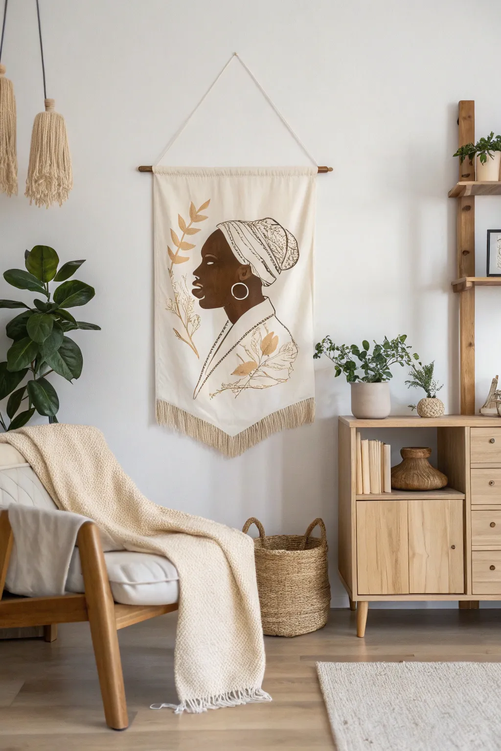 Celebrate Black history with artful simplicity: A banner that honors influential figures in a minimalist setting.