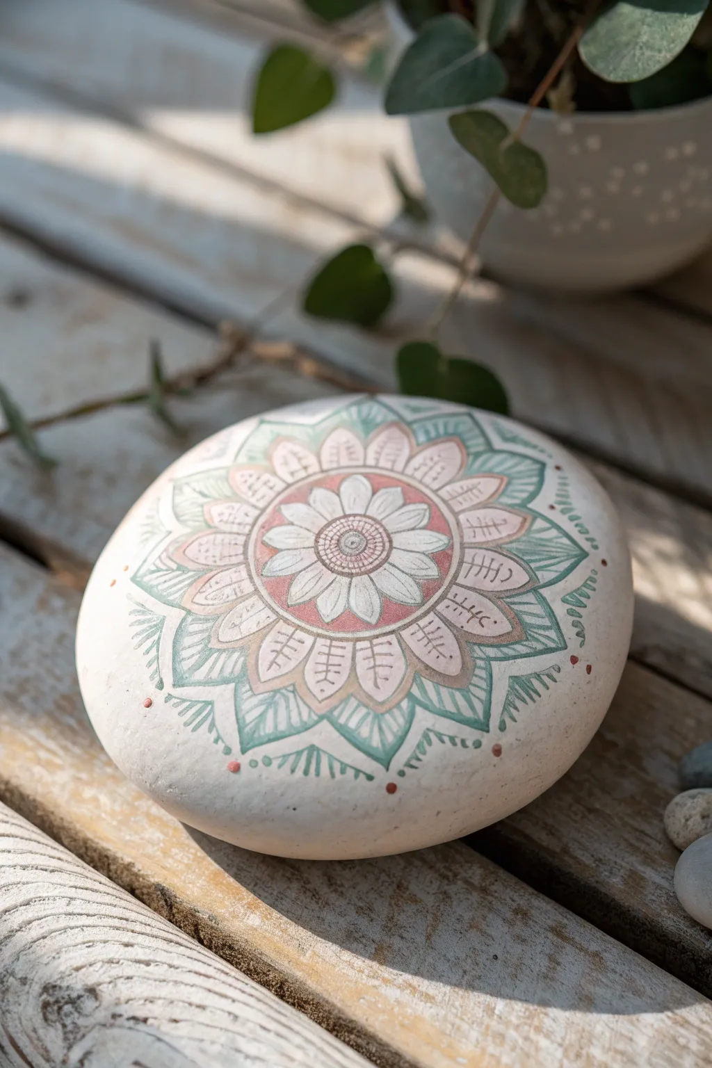 Transform your garden with the serene beauty of painted mandala stones.