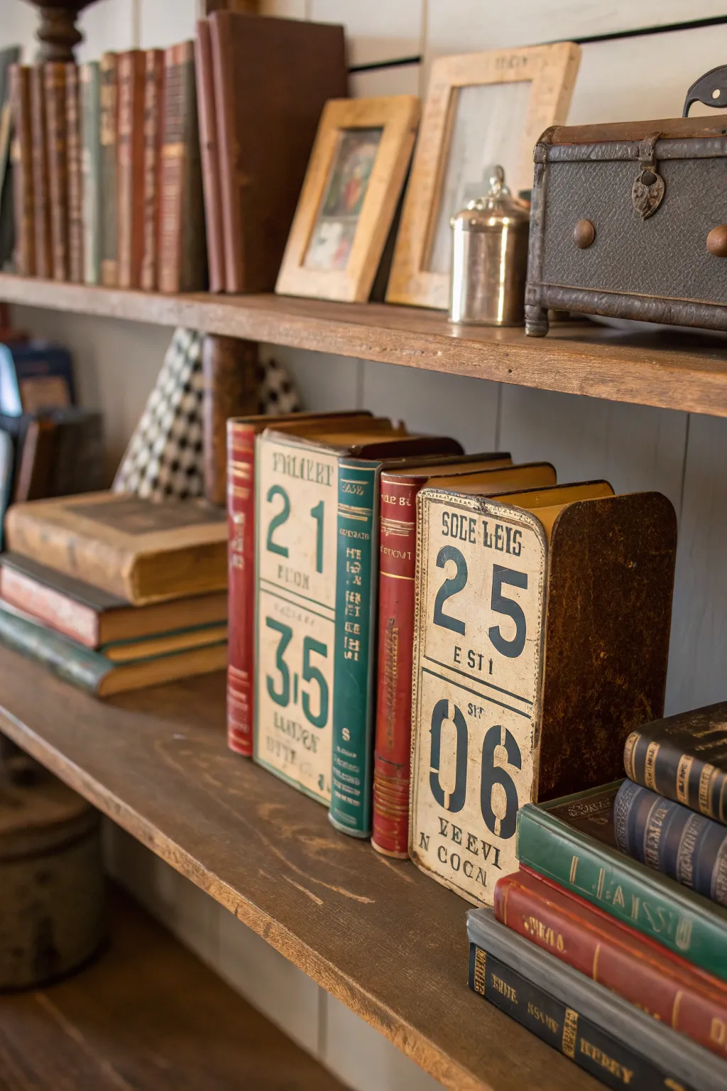 Add a retro flair with vintage license plate bookends.
