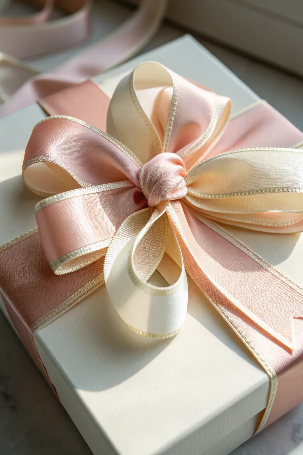 Elevate your gift wrapping with the stunning double tied bow – a perfect blend of elegance and simplicity.