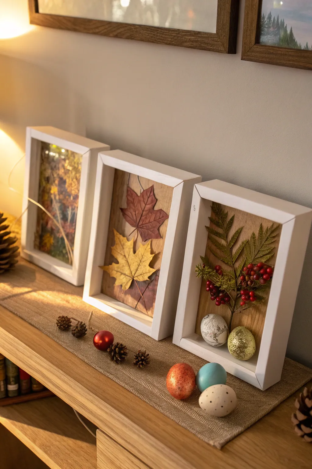 Create seasonal themes in your box frames for year-round charm.