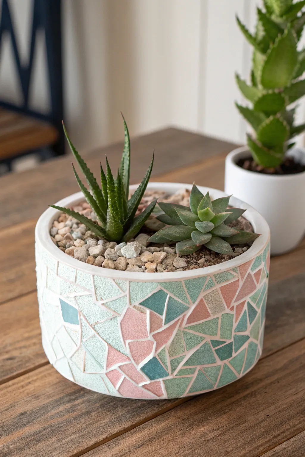 Transform your space with a stunning mosaic planter that brings a touch of nature and artistry together. 🌿✨