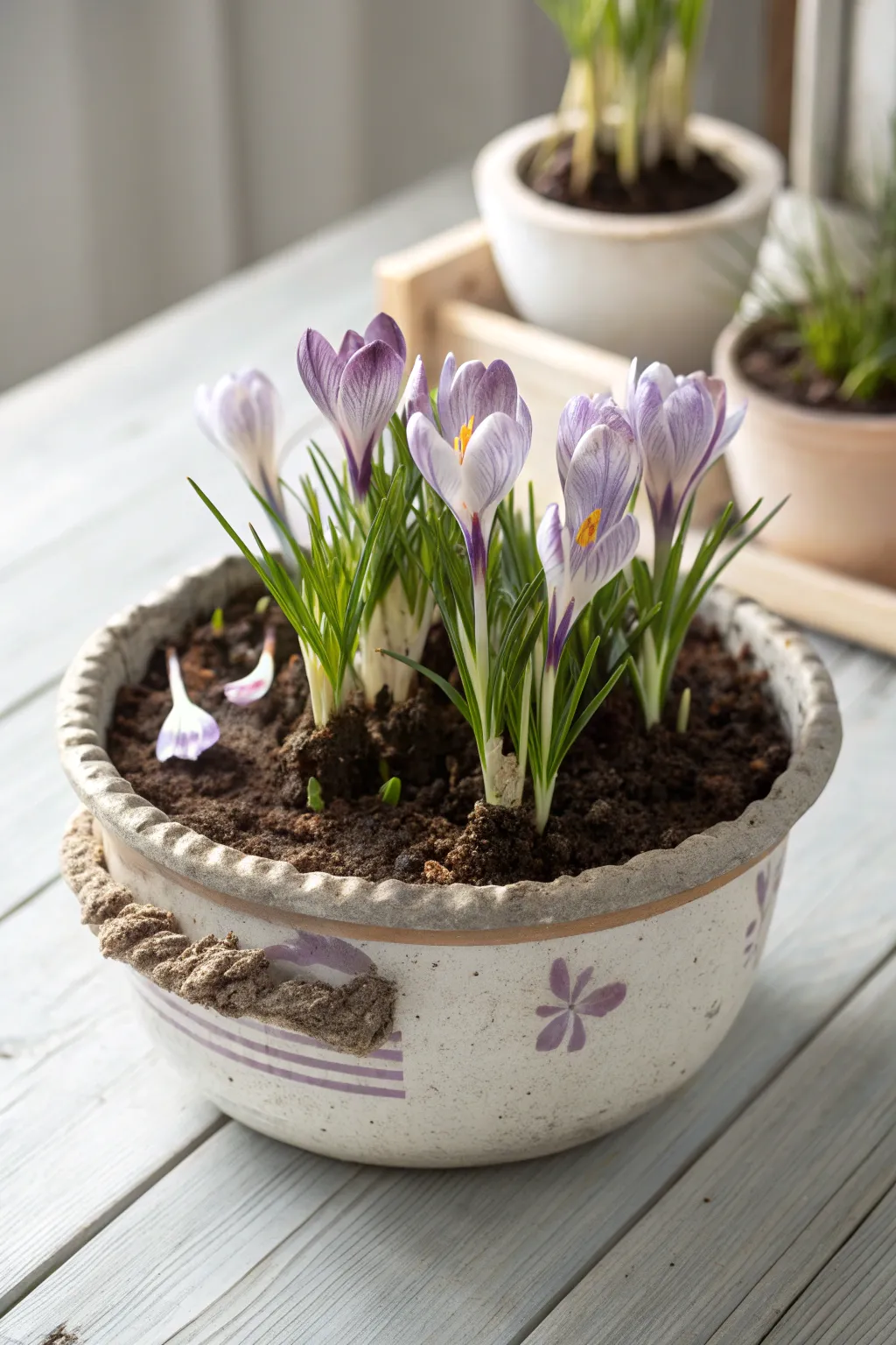 Welcome spring with a charming crocus display 🌸 #BulbLasagna #ScandinavianStyle #NaturalBeauty