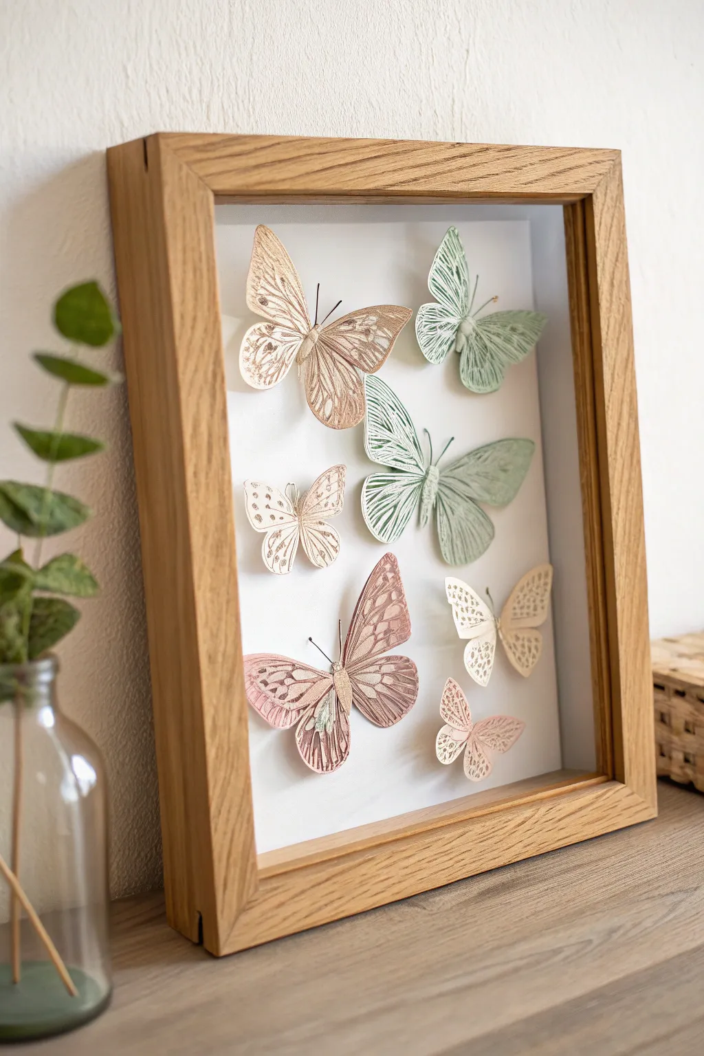 Elevate your decor with the timeless charm of butterfly shadow boxes - where vintage elegance meets minimalist design.